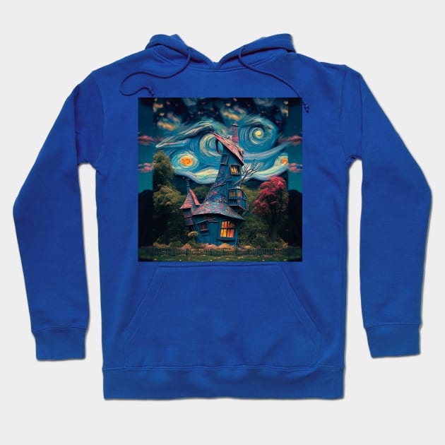 Starry Night Over The Burrow Hoodie by Grassroots Green